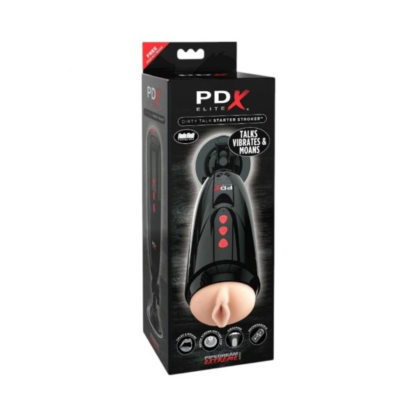 Dirty Talk Starter Stroker masturbatori 1 PDX Elite Dirty Talk Starter Stroker mastubatorius