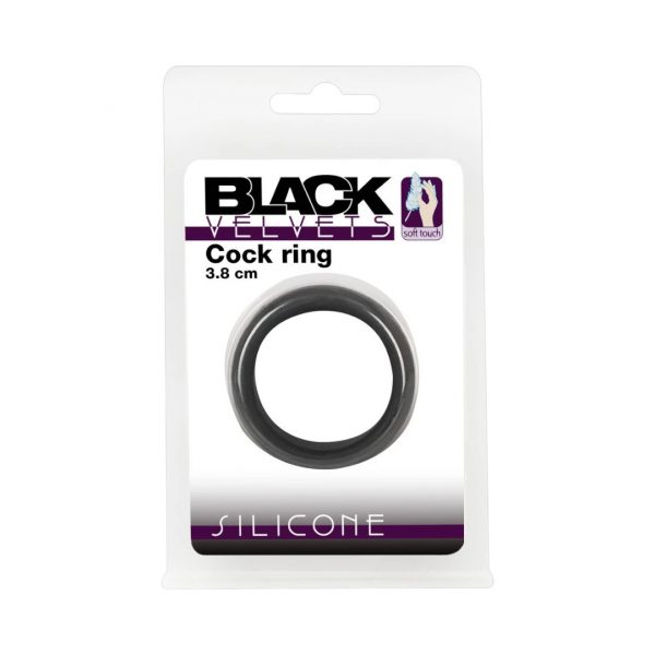 Cock Ring 3,8 cm gredzeni un uzmavas 1 Black Velvets Cock Ring 3,8 cm penio žiedas