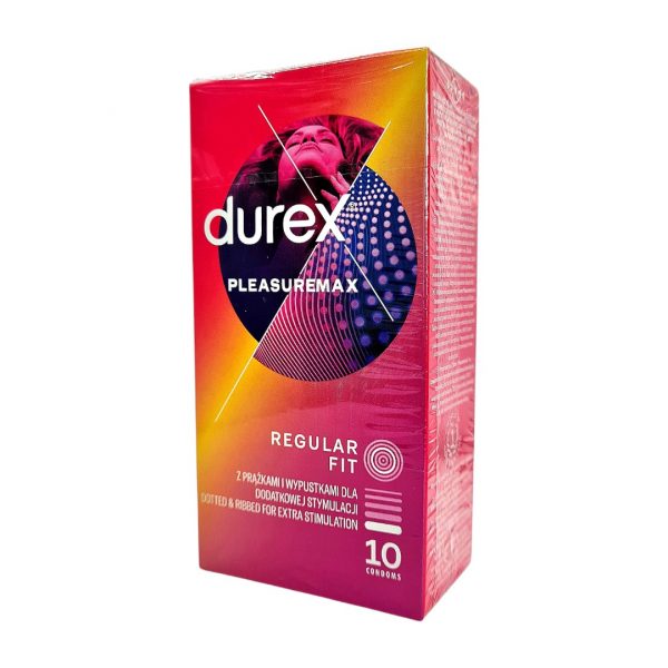 Pleasuremax 10 gab. durex prezervatīvi 1 Durex Pleasuremax 10 vnt. prezervatyvų dėžutė