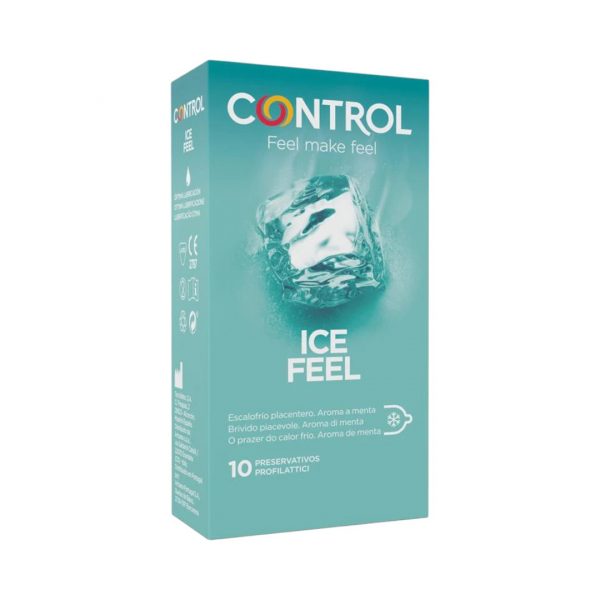 Control Ice Feel 10 gab. dzesējošie prezervatīvi Control Ice Feel 10 vnt. šaldantys prezervatyvai
