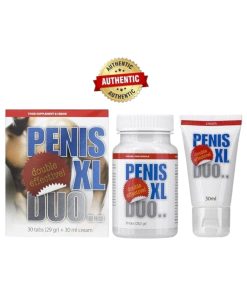 Penis XL Duo potences un erekcijas uzlabošanai Penis XL Duo pakuotė su tabletemis ir kremu erekcijai