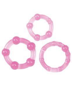 Stud Pink Cock Rings gredzeni un uzmavas Toyz4Lovers Stud Pink Cock Rings 3 penio žiedai