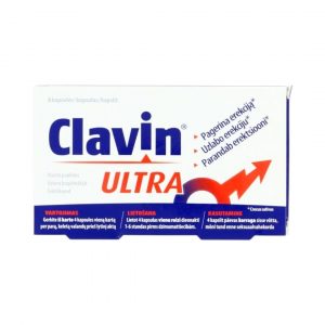 Clavin Ultra 8 kaps. potences un erekcijas uzlabošanai Clavin Ultra 8 kaps. maisto papildas