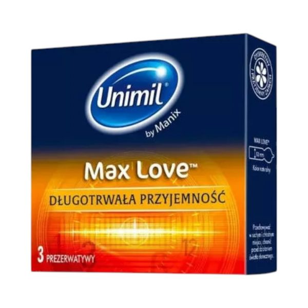 Max Love 3 gab. lifestyles prezervatīvi Unimil Max Love 3 vnt prezervatyvų dėžutė